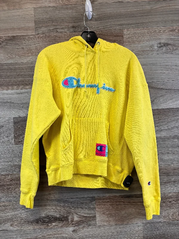 Athletic Sweatshirt Hoodie By Champion In Yellow, Size: L Casual Men's Japanese 