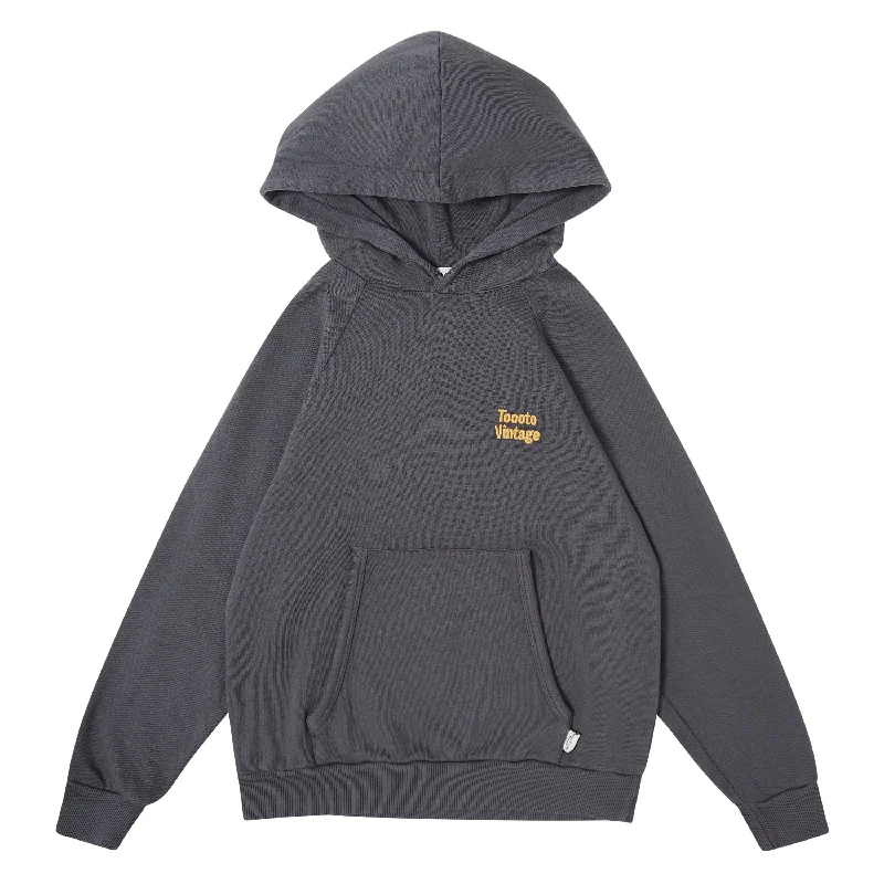 Tocoto Vintage Hooded Sweatshirt Dark Grey Trendy Men's Bucket