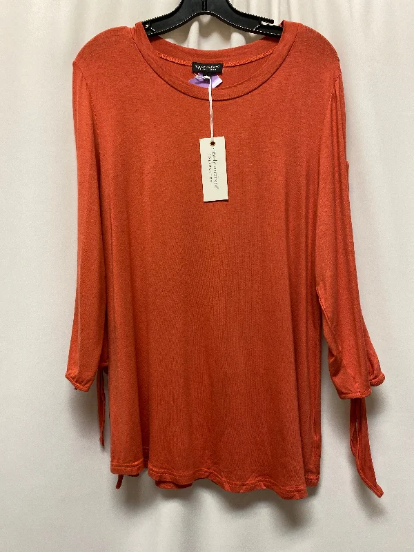 Red Top 3/4 Sleeve Simply Southern, Size L Beach