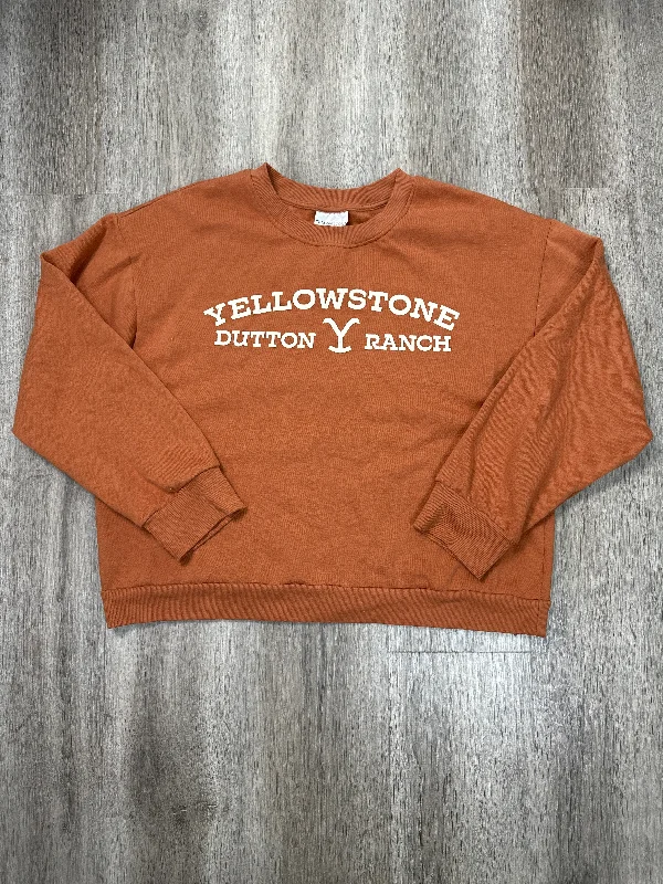 Sweatshirt Crewneck By Yellowstone In Orange, Size: Xl Modern Men's Geometric