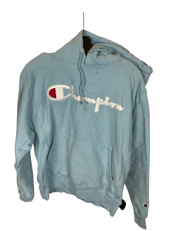 Sweatshirt Hoodie By Champion In Blue, Size: M Traditional Men's Wool