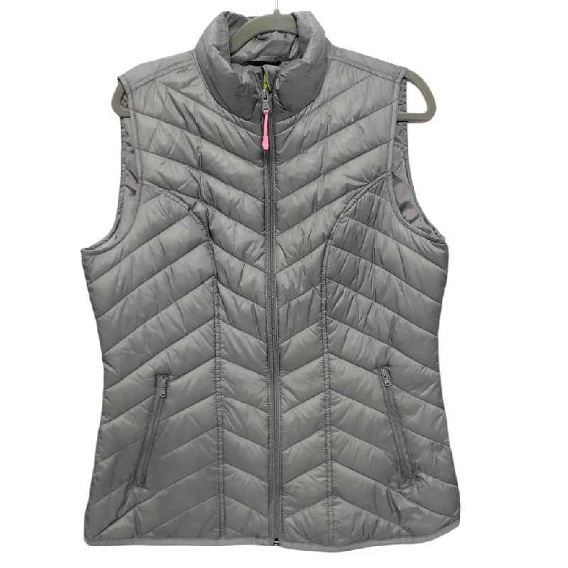 Vest Puffer & Quilted By Tek Gear In Grey, Size: L Cool Men's Distressed