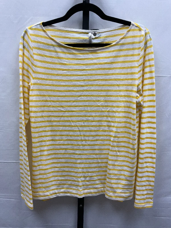 White & Yellow Top Long Sleeve Basic Banana Republic, Size S Modern Men's 